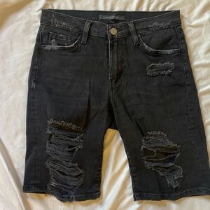 Flying monkey distressed shorts